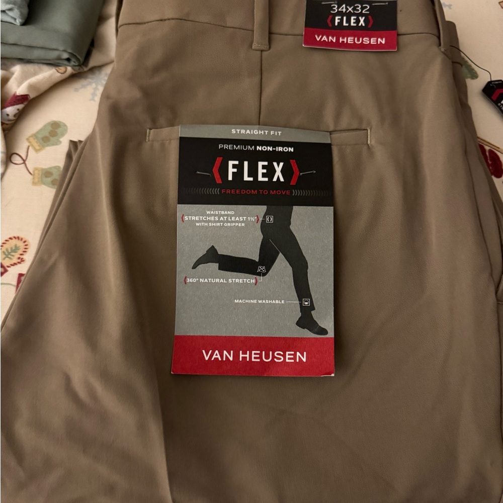 Van Heusen Khaki Flex Trousers